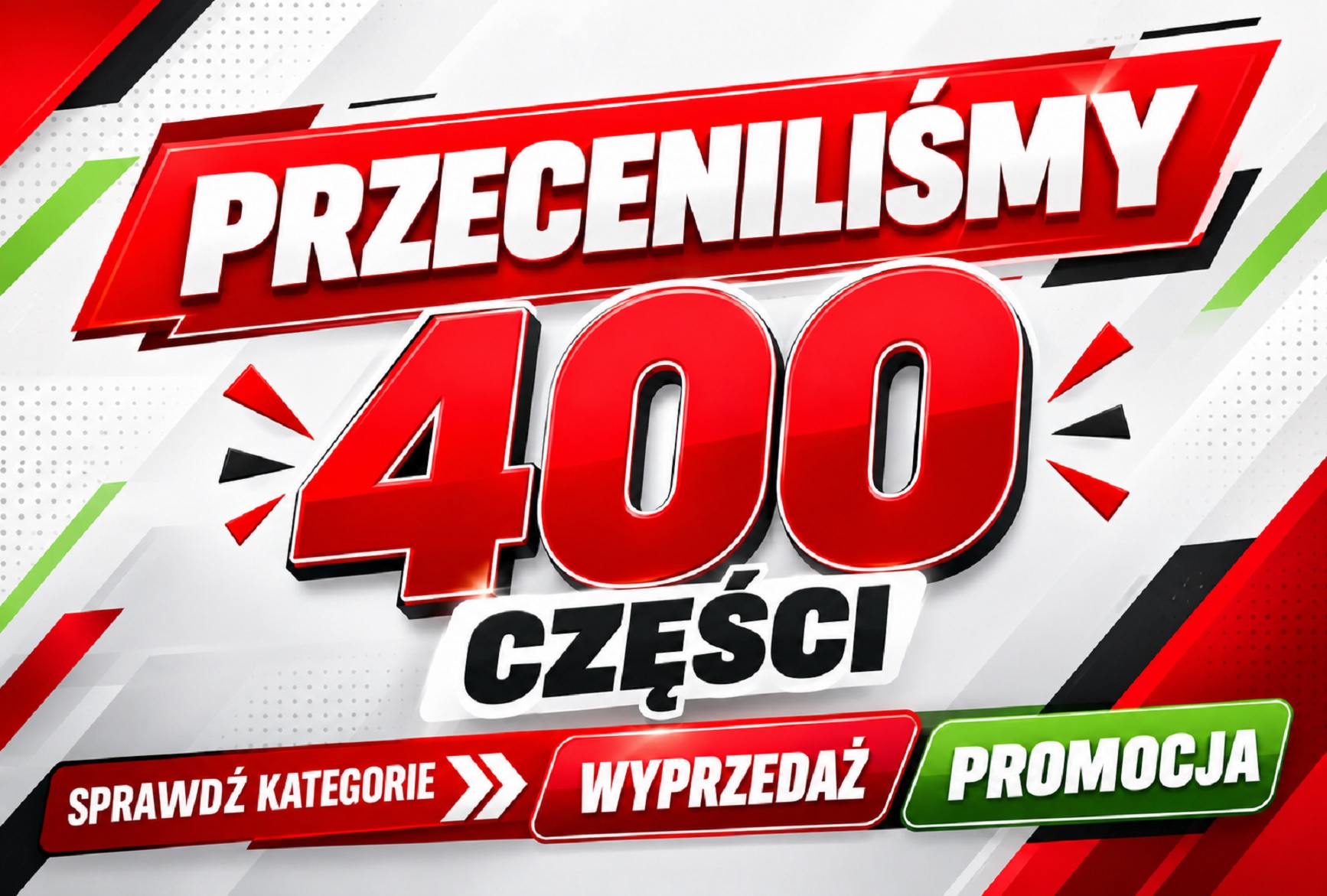 Przeceniliśmy 400 Części!